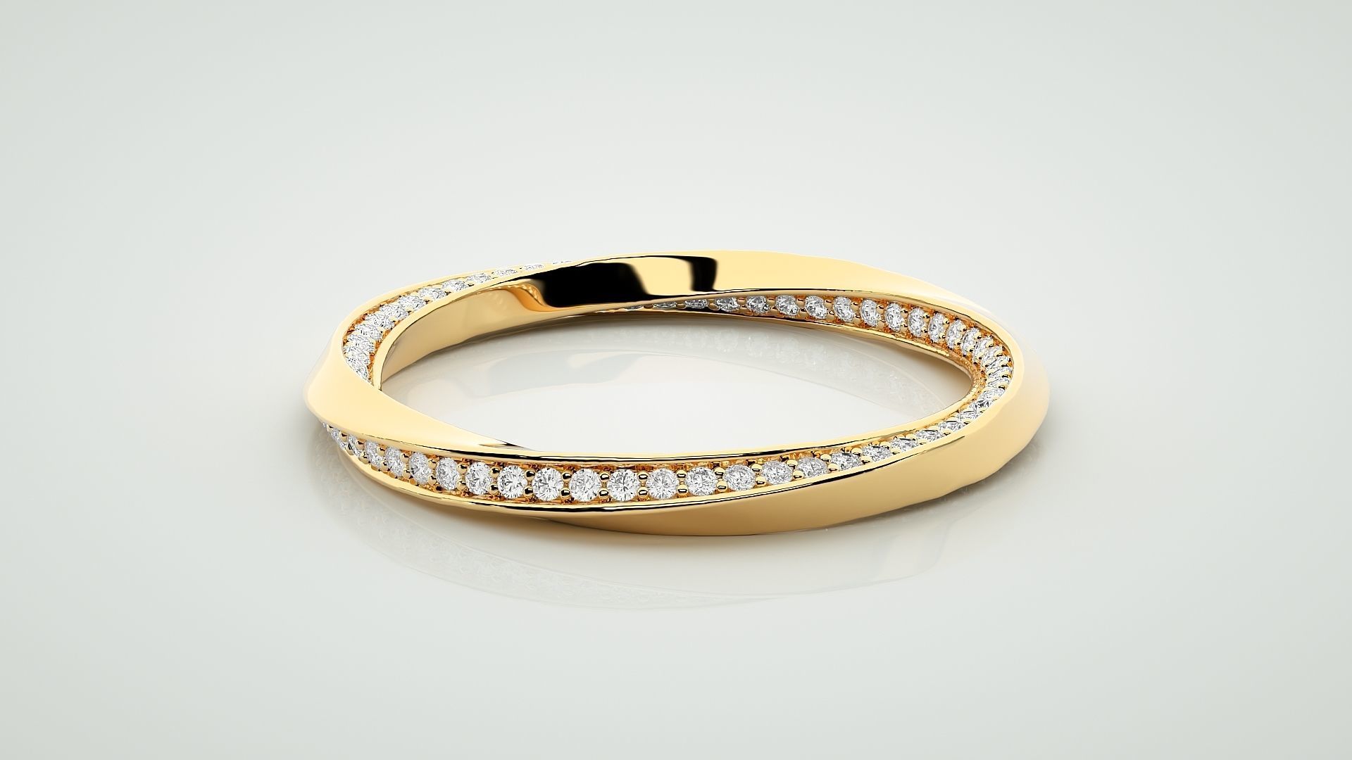 eternity-band-diamond-ring-3dm-stl-render-detail-3d-model-9f טבעת זהב 18K בעיצוב שני פסים מתפתלים – תמונה 1
